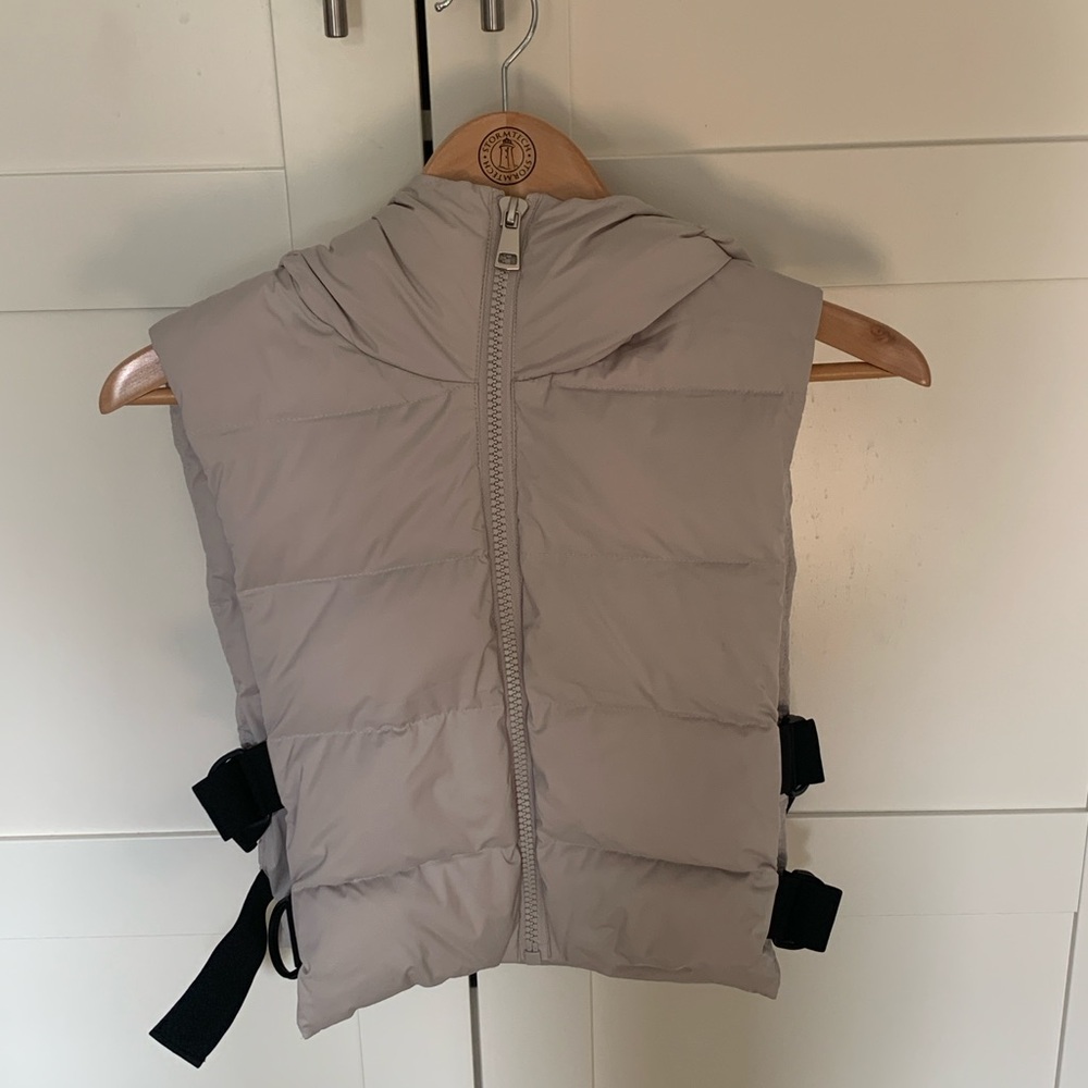 Adroit Atelier Gray Vegan Leather Puffer Vest - NEW WITH TAGS